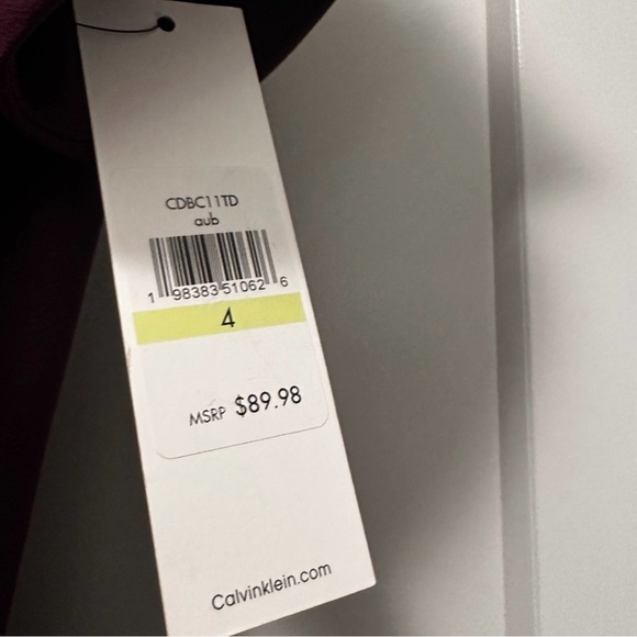 💜 NWT! Purple CALVIN KLEIN Sheath Tulip Sleeve Dress - Size 4 - Picture 9 of 12